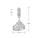 Tinysand スターリングシルバー ヨーロピアン ダングル チャーム  キュービックジルコニア付き  王女の王冠  プラチナ  透明  19.55x11.22x13.77mm  穴：4.62mm  梱包サイズ：65x56x35mm。 TS-P-228-2