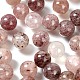 100pcs 8mm natürliche Erdbeerquarz runde Perlen DIY-LS0002-51-4