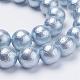 Falten texturierte Shell Perlen Perlenstränge BSHE-E016-12mm-M-3