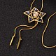 Star Long Adjustable Alloy Rhinestone Lariat Necklaces NJEW-F193-K02-G-1
