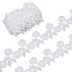 Gorgecraft 5 ヤードレースアップリケトリム幅 55 ミリメートル白い花刺繍レースエッジトリミングひまわり刺繍アップリケリボン diy の縫製工芸品ウェディングドレスの装飾パーティーの装飾 SRIB-GF0001-22A-1