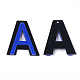 セルロースアセテート（樹脂）ペンダント  文字  文字a  ブルー  37x32x4mm  穴：2mm KY-S158-41A-D-2