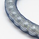 Pulseras cordón de hilo de red de plástico con estilo X-BJEW-M074-04-2