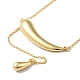 Brass Dolphin with Teardrop Pendant Necklace for Women NJEW-Q314-01G-2