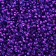 12/0グレードの丸いガラスシードビーズ  透明インサイドカラー  青紫色  2x1.5mm  穴：0.7mm  約48500個/ポンド SEED-N001-D-13/207-2