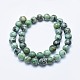 Brins de perles turquoises africaines naturelles (jaspe) G-E444-47-10mm-2