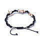 Bracelets de perles tressées (teintes) synthétiques réglables en turquoise BJEW-JB04269-02-4