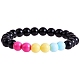 Bracelet extensible en perles rondes en acrylique pour femme BJEW-SW00066-02-1
