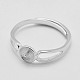 Componentes de anillo de plata de ley 925 ajustables STER-K038-038P-2