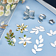 Olycraft 150 pieza espejos artesanales con forma de hoja azulejos de mosaico mosaicos de pétalos de 11x25 mm mini azulejos de espejo de vidrio cabujones de vidrio de hoja hojas de flores de vidrio azulejos para manualidades diy arte pared puerta decoraciones para el hogar DIY-OC0009-94-5