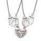 2 pièces 2 styles coeur et menottes ensemble de colliers pendentif en alliage NJEW-JN04438-1