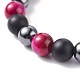 Round Stone Beads Stretch Bracelets BJEW-JB07259-04-4