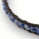 Fashion Triple Wrap Style Gemstone Bracelets BJEW-J058-09-2