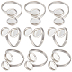 Beebeecraft 16Pcs 201 Stainless Steel Open Cuff Ring Findings RJEW-BBC0001-15-1
