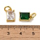 Прямоугольные латунные стеклянные подвески KK-R162-066G-3