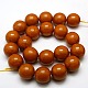 Buddhist Jewelry Beaded Findings Resin Imitation Beeswax Round Bead Strands RESI-L002-22mm-F02-3