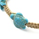 Bracelets de cheville en perles synthétiques turquoise AJEW-AN00554-01-3