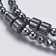 Colliers de perles de mala en hématite synthétique non magnétique NJEW-K096-11E-3