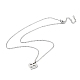 201 Halskette mit hohlem Herzanhänger aus Edelstahl und Kabelketten NJEW-Q317-05P-1