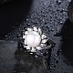 Elegante concha de latón perla anillos de dedo RJEW-BB23131-8-4