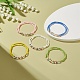 2pcs 2 style graine de verre et imitation perle et bracelets extensibles perlés en laiton pour femme BJEW-JB09033-7