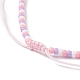 3шт 3 цветных стеклянных плетеных ожерелья из бисера набор для женщин NJEW-JN04117-6