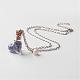 Glass Bottle with Glass Caviar Nail Beads inside Pendant Necklaces NJEW-JN01574-2