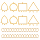 Unicraftale eslabones de componentes de araña en forma de lágrima/triángulo/anillo/rectangular STAS-UN0030-09-1