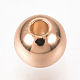 真鍮製スペーサービーズ  ラウンド  ローズゴールド  4mm  穴：1.5mm KK-Q738-4mm-03RG-3