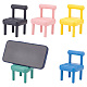 Nbeads 5 セット 5 色 プラスチック製のミニ椅子の形の携帯電話スタンド  取り外し可能なプラスチック携帯電話ホルダー  ミックスカラー  6.15x6.15x1.3cm  1セット/色 AJEW-NB0004-06-1