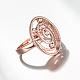 Hollow Oval Real Rose Gold Plated Brass Cubic Zirconia Rings for Women RJEW-BB06529-8RG-4