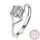 Adjustable 925 Sterling Silver Cubic Zirconia Finger Rings RJEW-BB20732-6-1