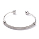 304 Stainless Steel Torque Bangles BJEW-O182-01P-1