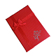 バレンタインデーには、パッケージのボール紙のペンダントネックレスボックスを表示します  ちょう結びに  長方形  レッド  7x5x2cm CBOX-BC052-4-1