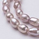 Grado aa fili di perline di perle d'acqua dolce coltivate naturali PEAR-P002-48-3