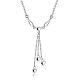 Silver Plated Brass Wing with Heart Pendant Necklaces for Women NJEW-BB00841-1