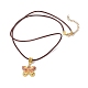 Halsketten mit Schmetterlingsanhänger aus legierter Emaille NJEW-JN04580-01-4