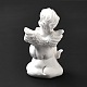 樹脂模造石膏彫刻  置物  ホームディスプレイ装飾  パンパイプを持つ天使  ホワイト  36x36.5x65mm AJEW-P102-02-3