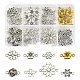 80Pcs 8 Styles Tibetan Style Alloy Flower Connector Charms TIBE-YW0001-33-1