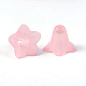 Pink Frosted Transparent Acrylic Flower Beads X-PLF018-02-4