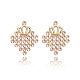 18K Real Gold Plated Alloy Austrian Crystal Crown Stud Earrings EJEW-DD0001-53C-1