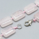 Colliers avec perles de quartz rose naturel NJEW-S398-17-2