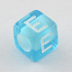 Mixed Letters Transparent Acrylic Cube Beads X-SACR-S181-03-3