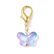 Colorful Butterfly Glass Pendant Decorations HJEW-JM00799-2