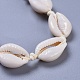 Verstellbare geflochtene Perlenarmbänder aus Kaurimuschel BJEW-JB04278-2