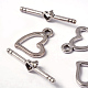 Antiguos corchetes de la palanca corazón de plata tibetana de plata para la fabricación de joyas X-LF5112Y-NF-2
