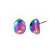 Colori arcobaleno 304 orecchini a bottone in acciaio inossidabile STAS-N098-020-3