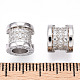 Rhodium Plated 925 Sterling Silver Micro Pave Cubic Zirconia Beads STER-T004-92P-3