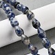Fili di perle di diaspro macchia blu naturale G-P520-B21-01-2