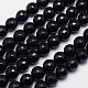 Faceted Round Natural Black Tourmaline Bead Strands G-I160-02-10mm-1